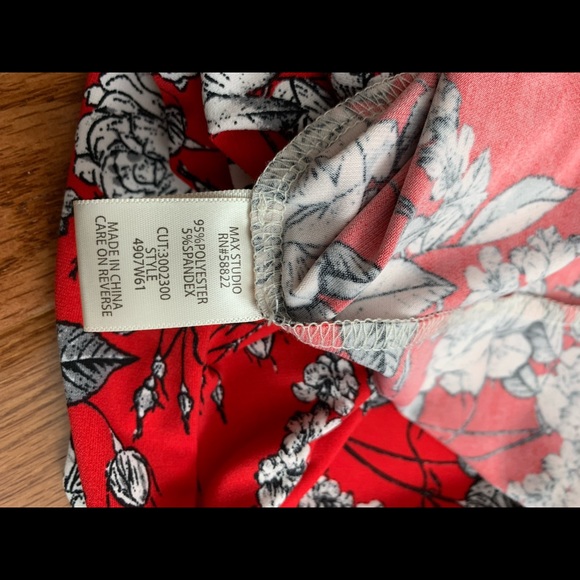 Max Studio Red Floral Sheath Dress Casual Travel Collegiate - Sz S.   EUC! - Picture 11 of 12